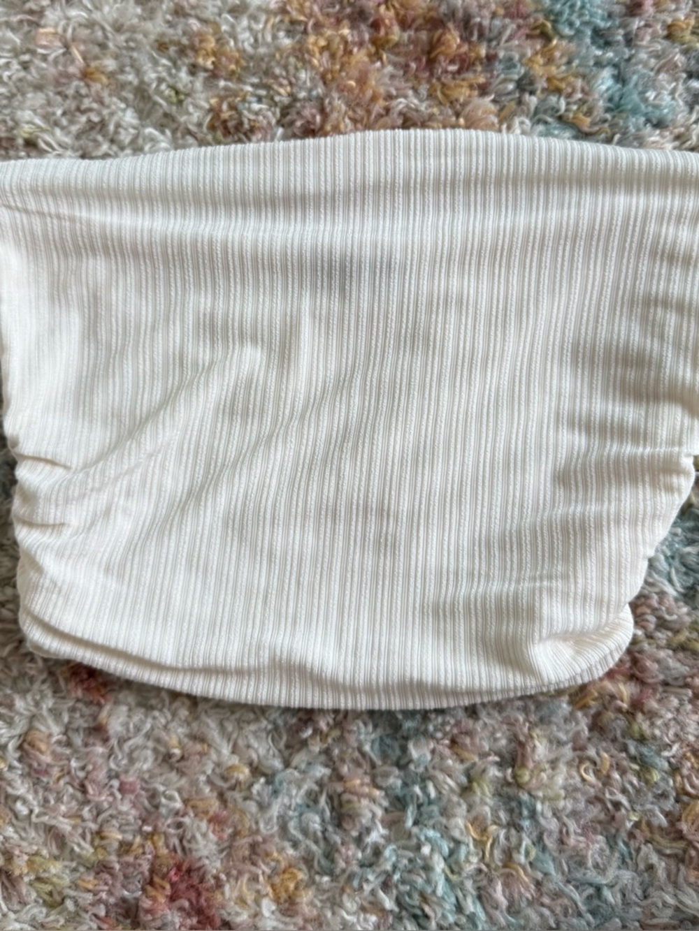 naked wardrobe textured cream white tube top